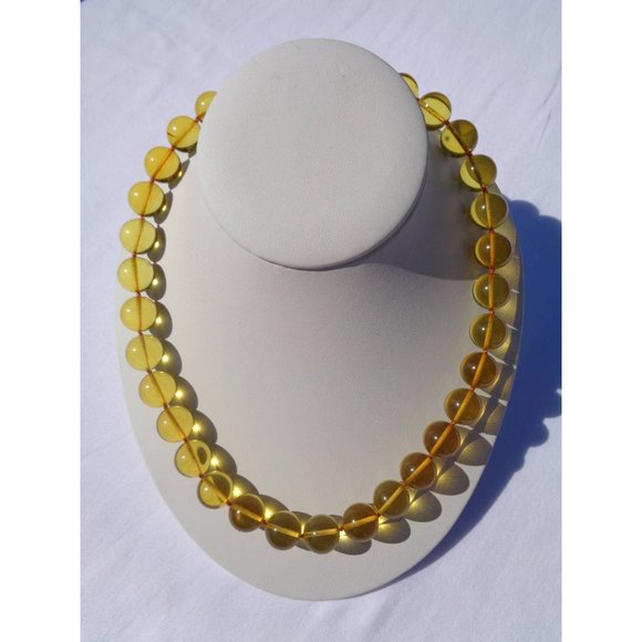 100% Genuine Baltic Amber Necklace, Round Gemstone Amber Bead 13 mm 43.2 gr - Picture 3 of 6